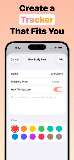 Creating a custom body part tracker for shoulders with colour options